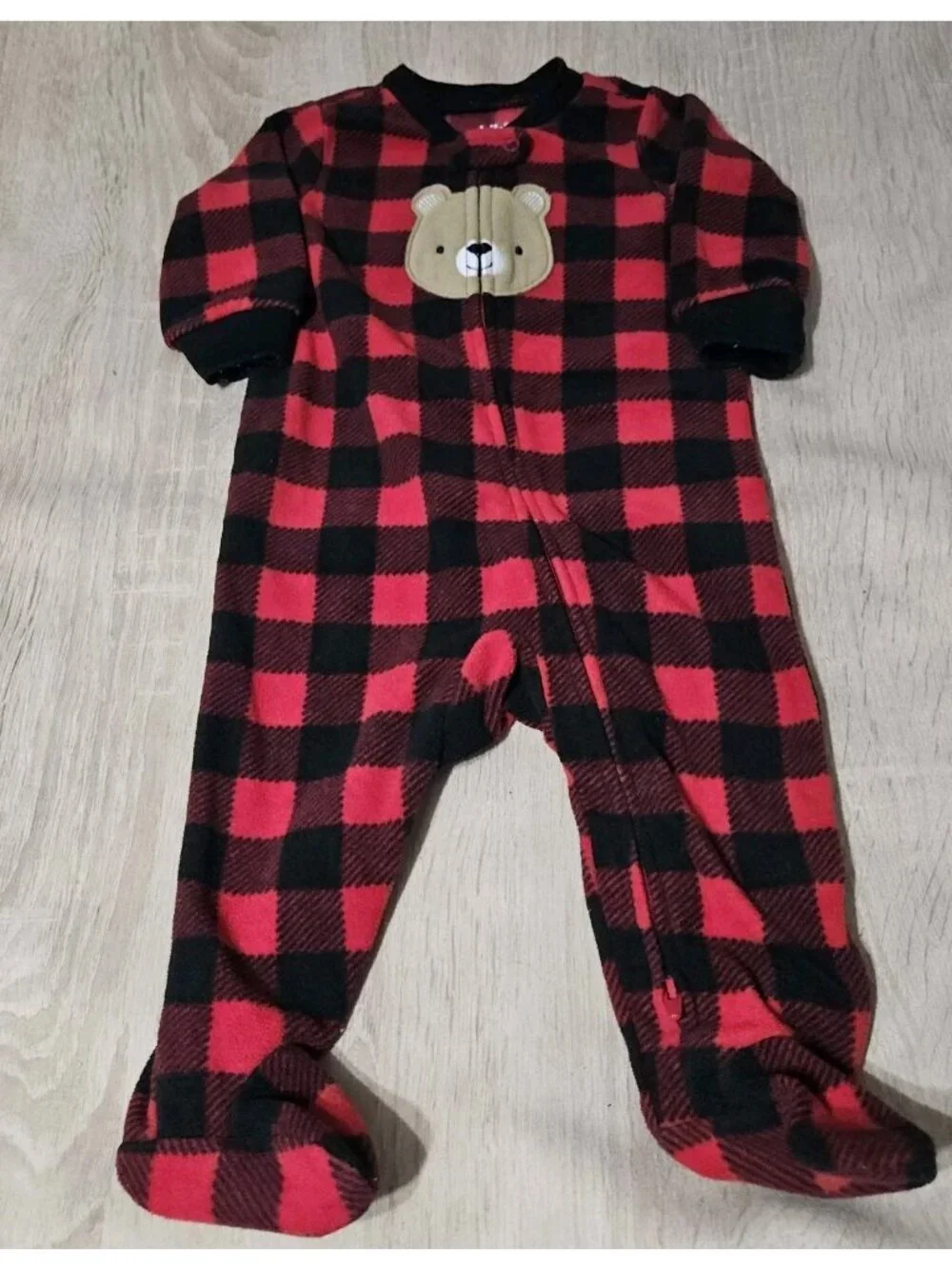 Lot Of 6 Carters Fleece Footed Pjs Pajamas Size 3-6 Months Boys Cozy Santa Moose